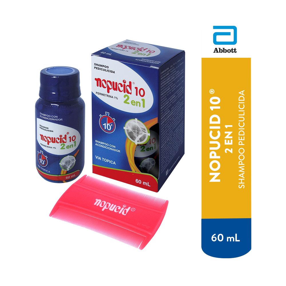 Nopucid 10 Shampoo 2 en 1 frasco x 60ml